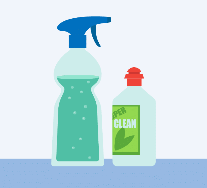 Cleaning Sprays And Bottle