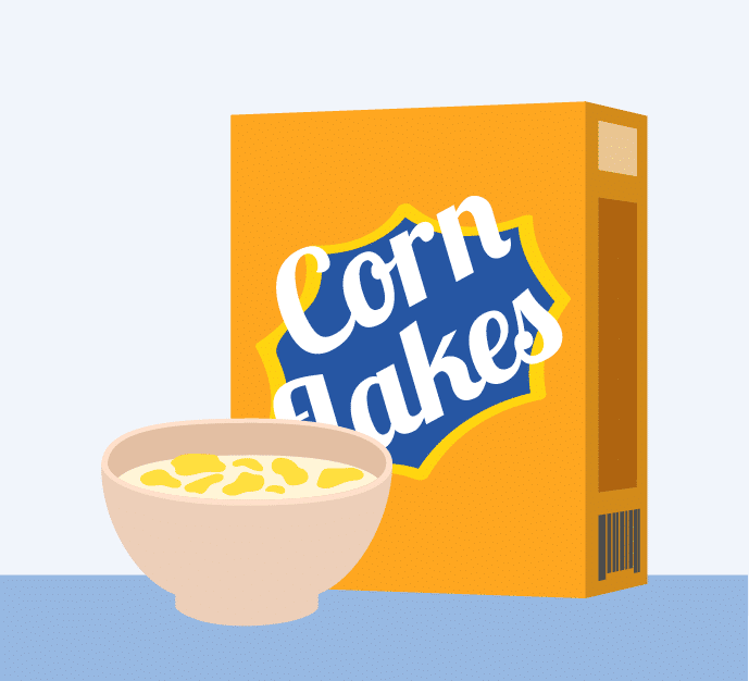Corn Flakes Packaged Cereals In Bowl