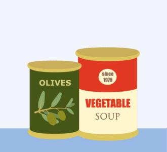 Olives Can And Vegetable Soup Can