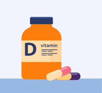 Vitamin D In A Container And Pills
