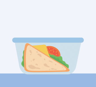 Sandwich Inside Plastic Food Container