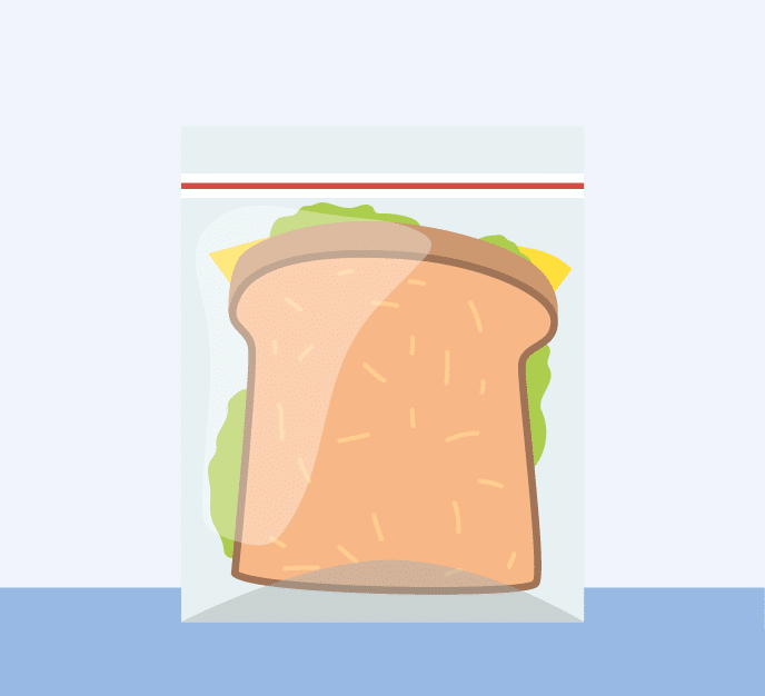 Sandwich Inside Plastic Food Package